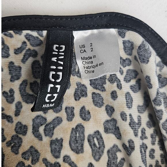 H & M  Divided Leopard Print Dress/ Camisole Stretch Dress - Size 2 - Picture 6 of 8